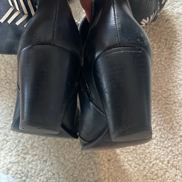BCBGirls Black and White Heeled Boots - Picture 2 of 5